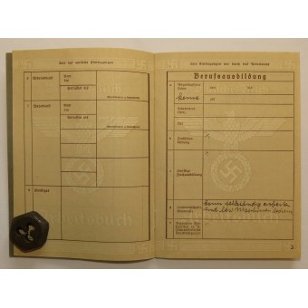 Employment record book 3rd Reich- Finance service. Espenlaub militaria